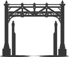 Silhouette toll road gate black color only vector