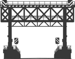 Silhouette toll road gate black color only vector