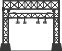 Silhouette toll road gate black color only vector