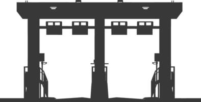 Silhouette toll road gate black color only vector