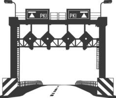 Silhouette toll road gate black color only vector