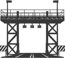 Silhouette toll road gate black color only vector