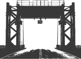 Silhouette toll road gate black color only vector