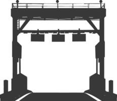 Silhouette toll road gate black color only vector