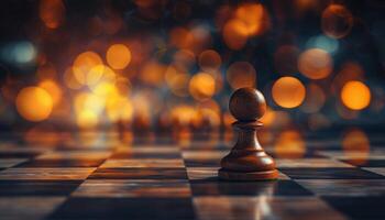 Chess pawn and king banner symbolizing challenge, critical decisions, and strategic moves photo