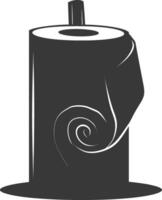 Silhouette toilet paper black color only vector