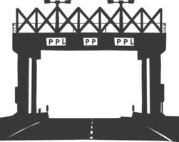 Silhouette toll road gate black color only vector