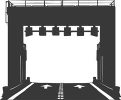 Silhouette toll road gate black color only vector