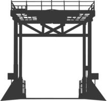 Silhouette toll road gate black color only vector