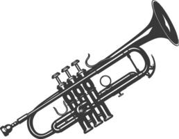 Silhouette trumpet black color only vector