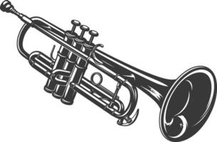 Silhouette trumpet black color only vector