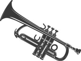 Silhouette trumpet black color only vector