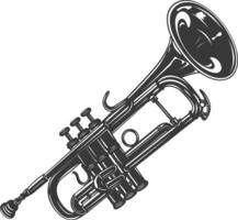 Silhouette trumpet black color only vector