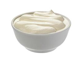 Sour cream isolated on white background photo