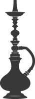 silueta desarj turco narguiles tradicional shisha negro color solamente vector