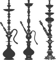 silueta desarj turco narguiles tradicional shisha negro color solamente vector