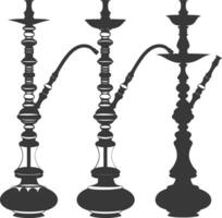 silueta desarj turco narguiles tradicional shisha negro color solamente vector