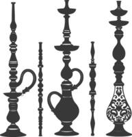 Silhouette Desarj Turkish Hookahs Traditional Shisha black color only vector