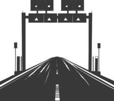 Silhouette toll road gate black color only vector