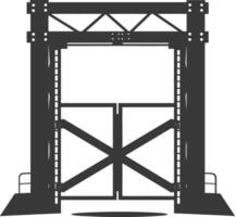 Silhouette toll road gate black color only vector