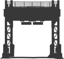 Silhouette toll road gate black color only vector