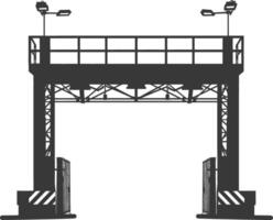 Silhouette toll road gate black color only vector