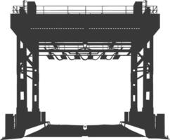 Silhouette toll road gate black color only vector