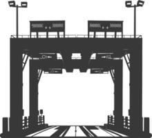 Silhouette toll road gate black color only vector