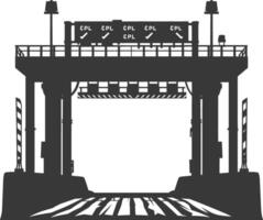 Silhouette toll road gate black color only vector