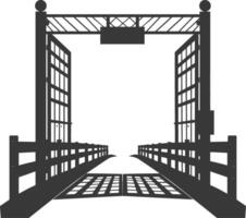 Silhouette toll road gate black color only vector