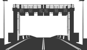 Silhouette toll road gate black color only vector