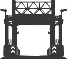 Silhouette toll road gate black color only vector