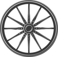 silueta velg borde neumático para coche negro color solamente vector