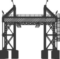 Silhouette toll road gate black color only vector