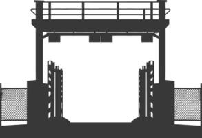 Silhouette toll road gate black color only vector