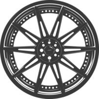silueta velg borde neumático para coche negro color solamente vector