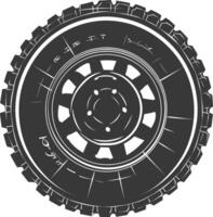 Silhouette velg rim tire for car black color only vector