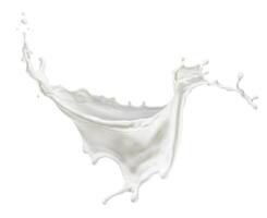 Milk splash isolated on white background photo