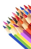 Group of multicolor pencils, close-up photo