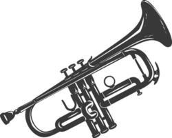 Silhouette trumpet black color only vector