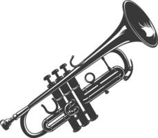 Silhouette trumpet black color only vector