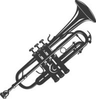 Silhouette trumpet black color only vector