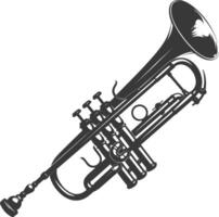 Silhouette trumpet black color only vector