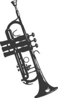 Silhouette trumpet black color only vector