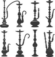 silueta desarj turco narguiles tradicional shisha negro color solamente vector