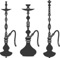 Silhouette Desarj Turkish Hookahs Traditional Shisha black color only vector