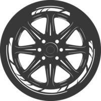 Silhouette velg rim tire for car black color only vector