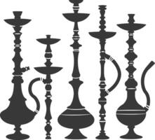 silueta desarj turco narguiles tradicional shisha negro color solamente vector