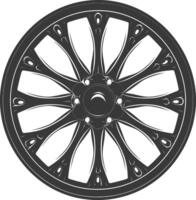 Silhouette velg rim tire for car black color only vector
