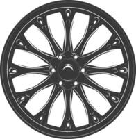 silueta velg borde neumático para coche negro color solamente vector